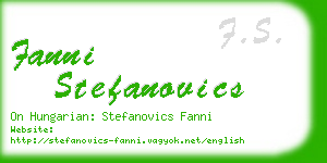 fanni stefanovics business card